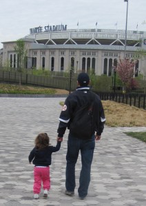 Taking my daughter to a game in April 2013.